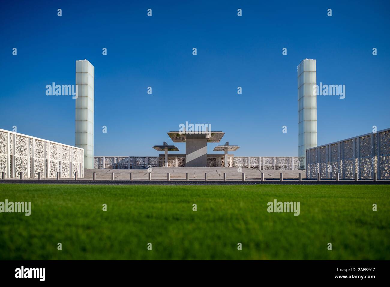 Doha, Qatar - May 26, 2017: The Ceremonial Court, Education City, designed by Arata Isozaki architects, taken during a late spring afternoon Stock Photo