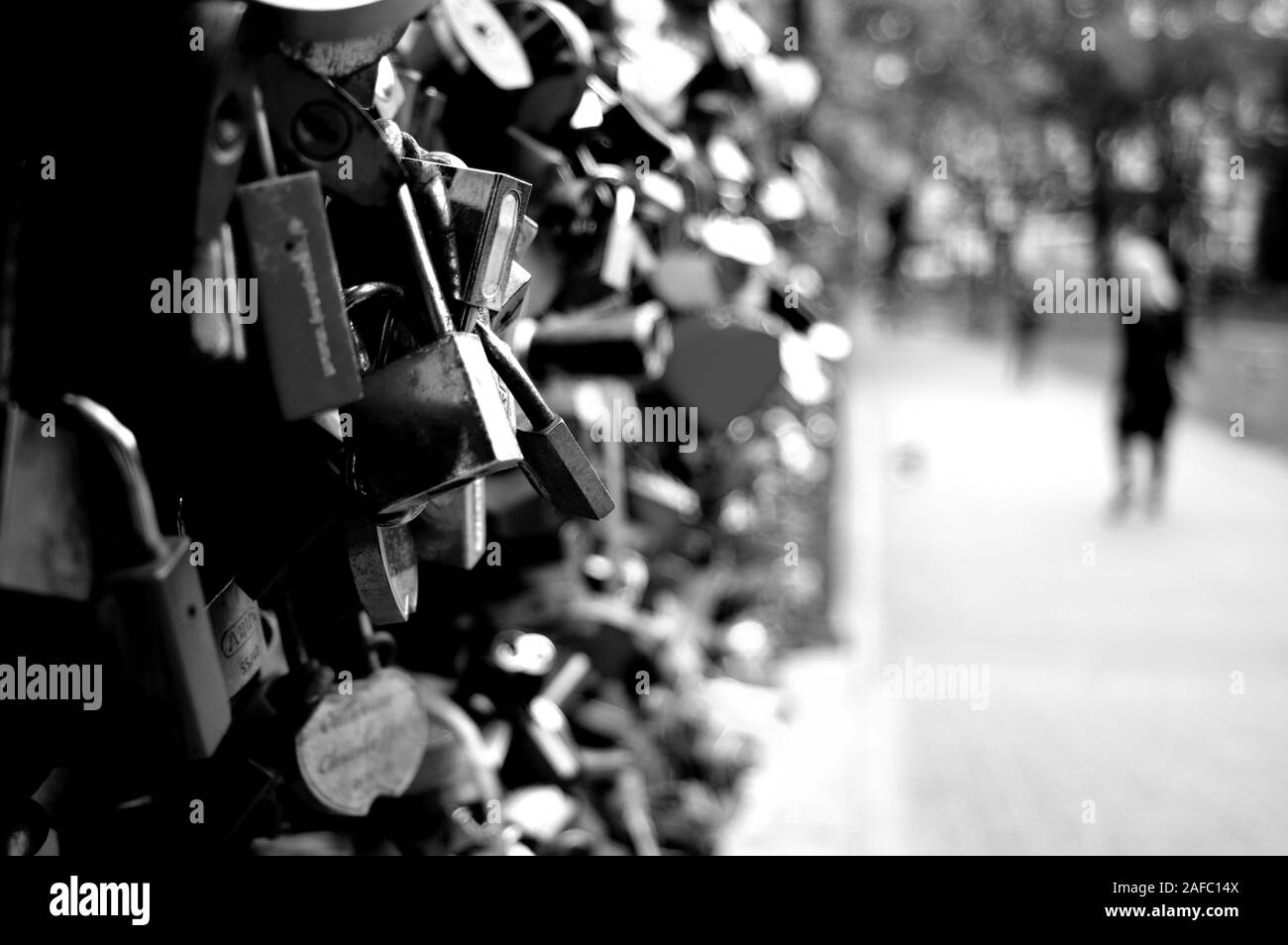Symbol of locked relationship Black and White Stock Photos & Images Alamy