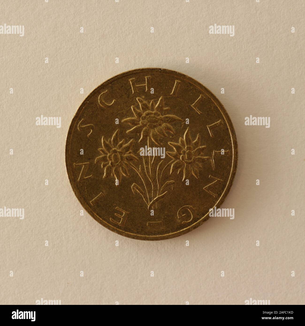 Rückseite einer ehemaligen Österreichischen 1 Schilling Münze Stock Photo