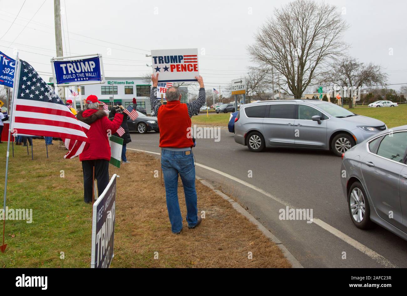 a pro Trump political rally in Hyannis, Massachusetts, on Cape Cod, USA Stock Photo