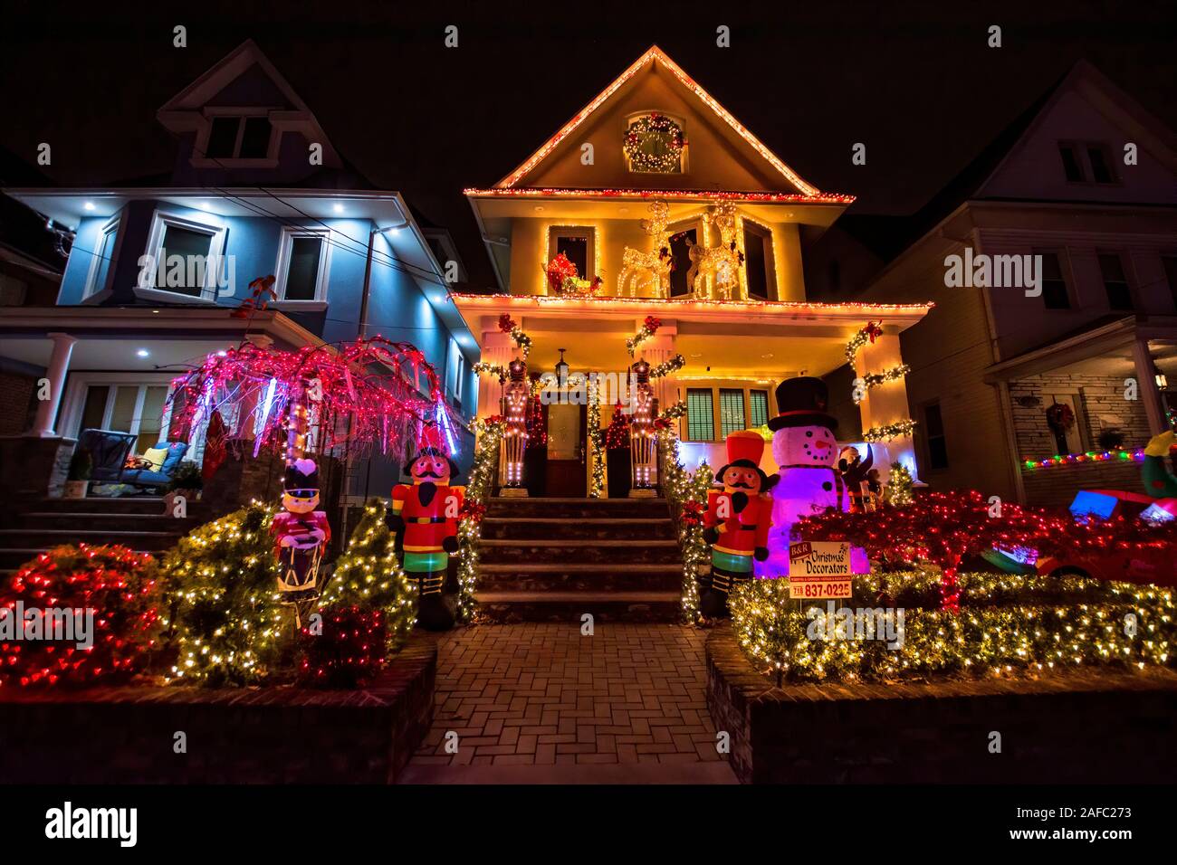 New York, NY, USA December 7, 2019. Dyker Heights district Christmas