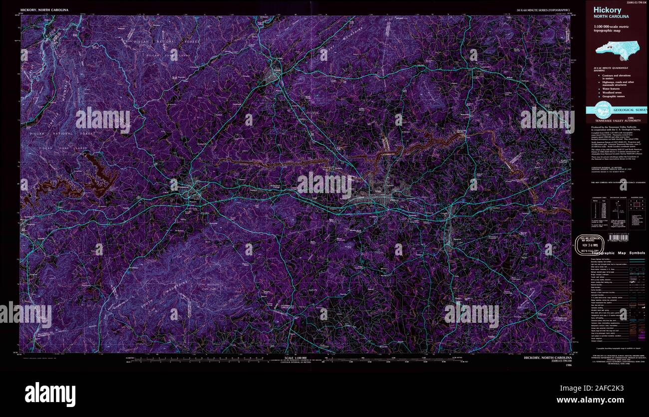 Map of hickory north carolina hires stock photography and images Alamy
