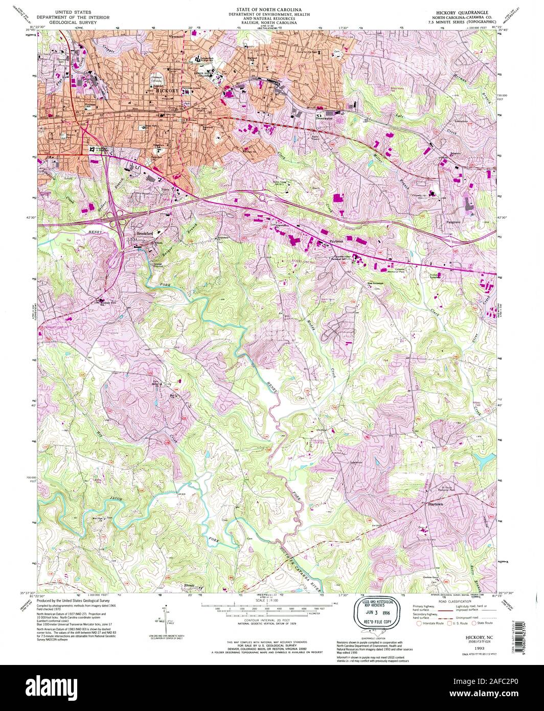 Map of hickory north carolina hires stock photography and images Alamy