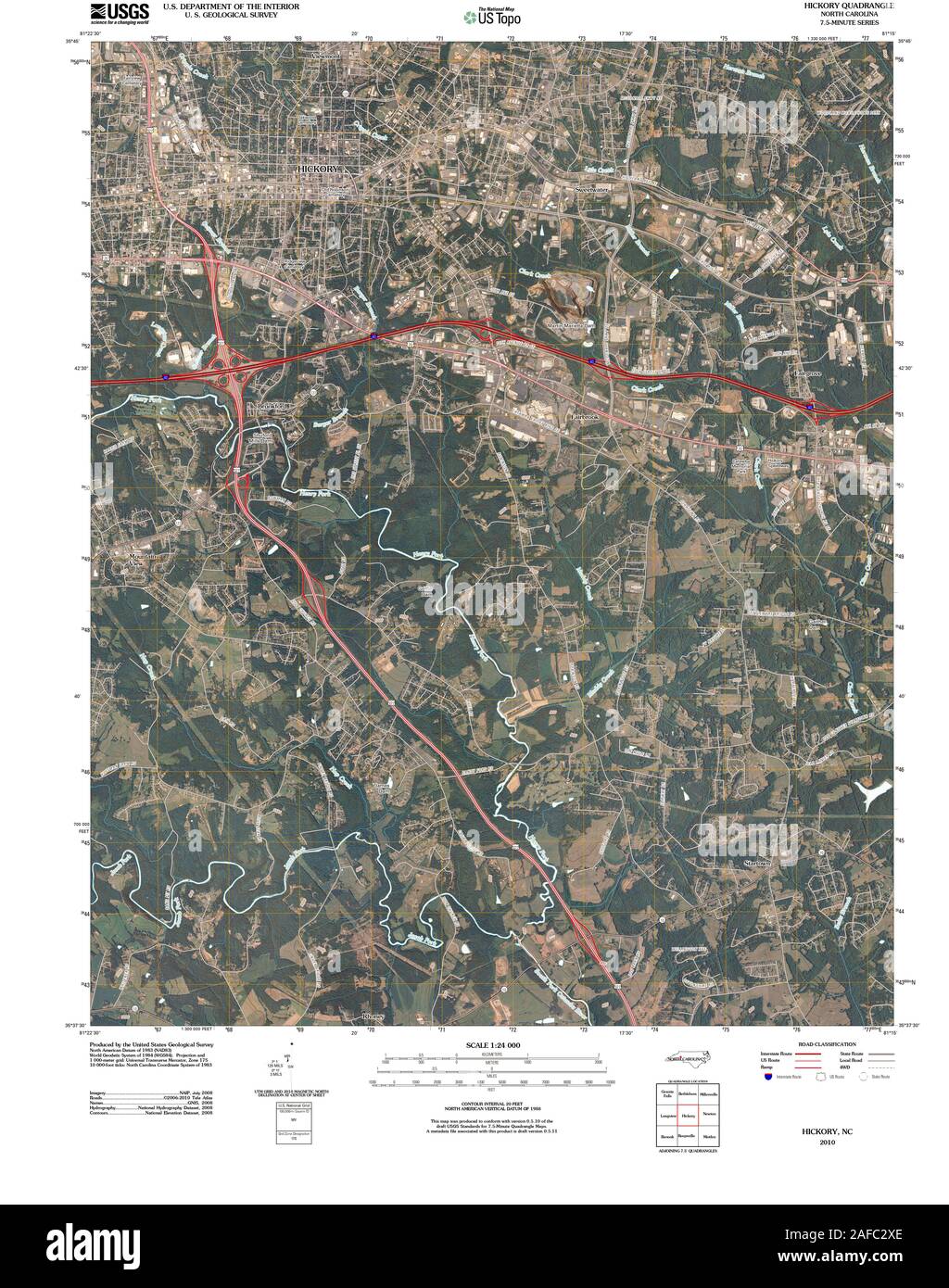 Hickory north carolina map hires stock photography and images Alamy