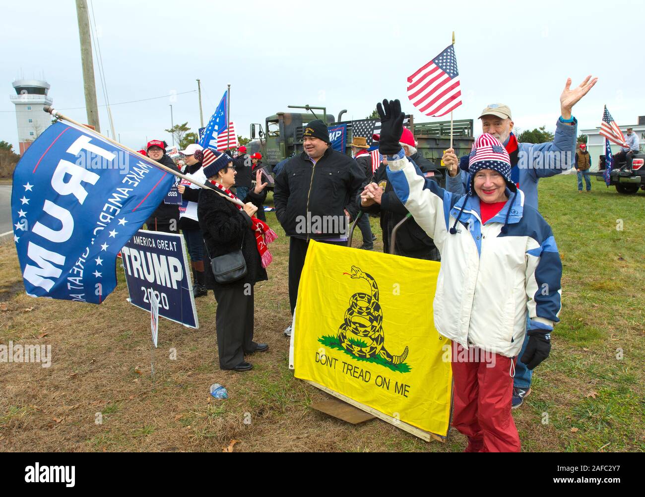 a pro Trump political rally in Hyannis, Massachusetts, on Cape Cod, USA Stock Photo