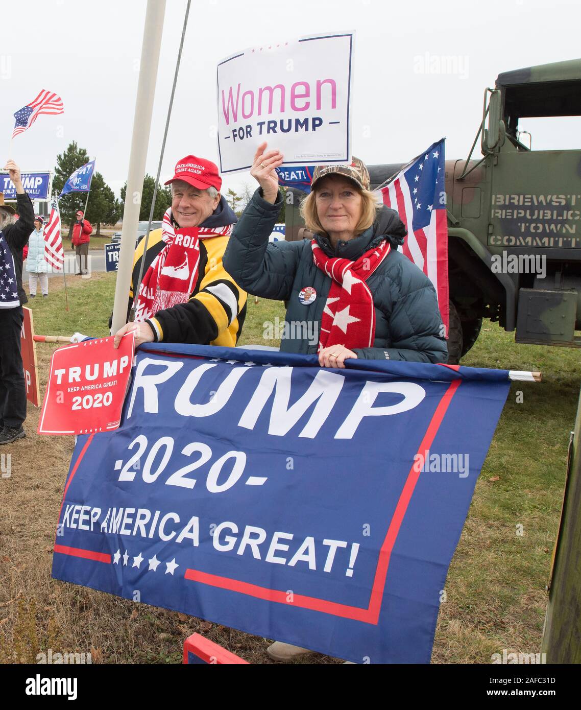 a pro Trump political rally in Hyannis, Massachusetts, on Cape Cod, USA Stock Photo