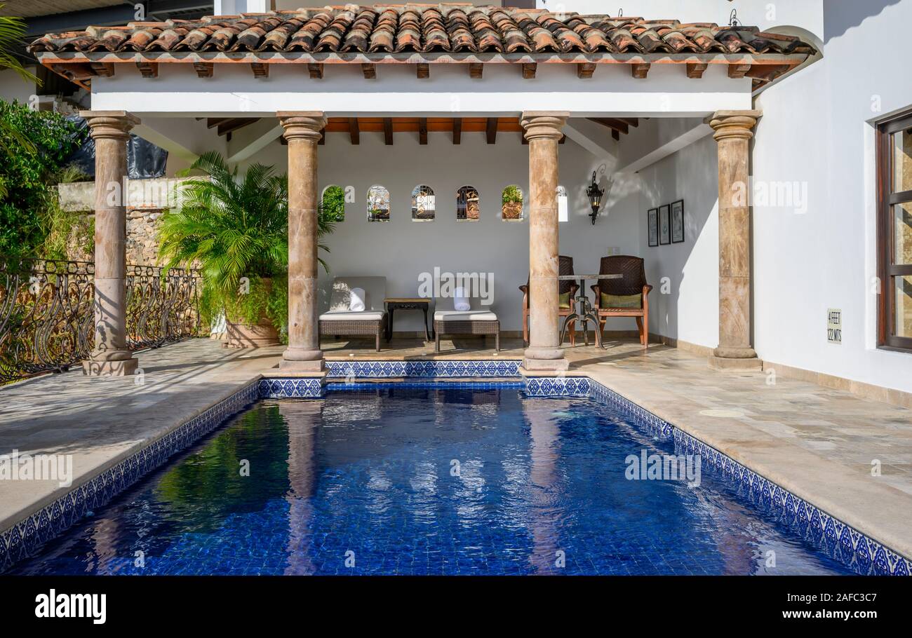 Private swimming pool for the Elizabeth Taylor Suite guest room at Casa Kimberly, Puerto Vallarta, Jalisco, Mexico. Stock Photo