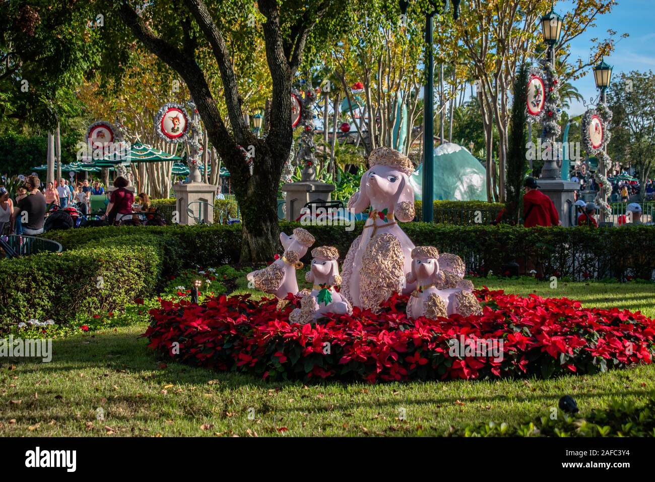 Orlando, Florida. November 27, 2019. Beautiful dalmatians statues at