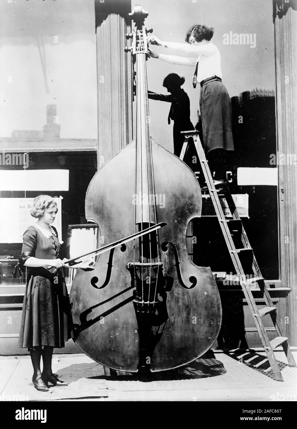 Giant violin, large violin, oversized violin Stock Photo