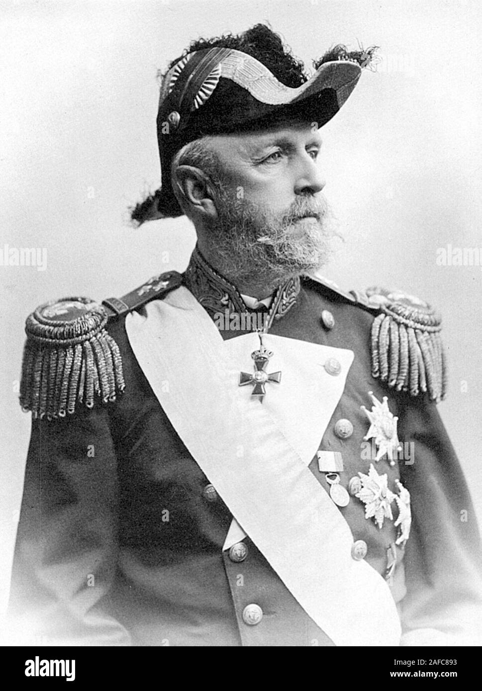 Oscar II (1829 – 1907) King of Sweden from 1872 until his death, and was also the final King of Norway from the House of Bernadotte Stock Photo