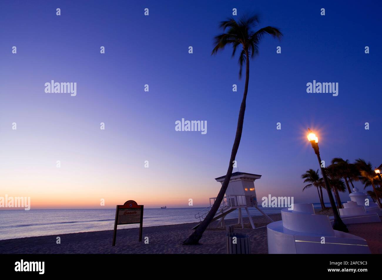 Sunrise at Fort Lauderdale Beach in Florida, USA Stock Photo