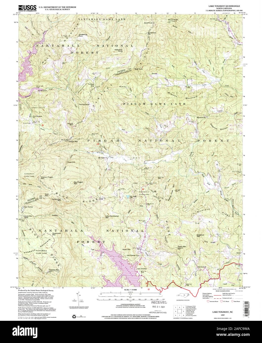 Usgs Topo Map North Carolina Nc Lake Toxaway 161512 1997 24000