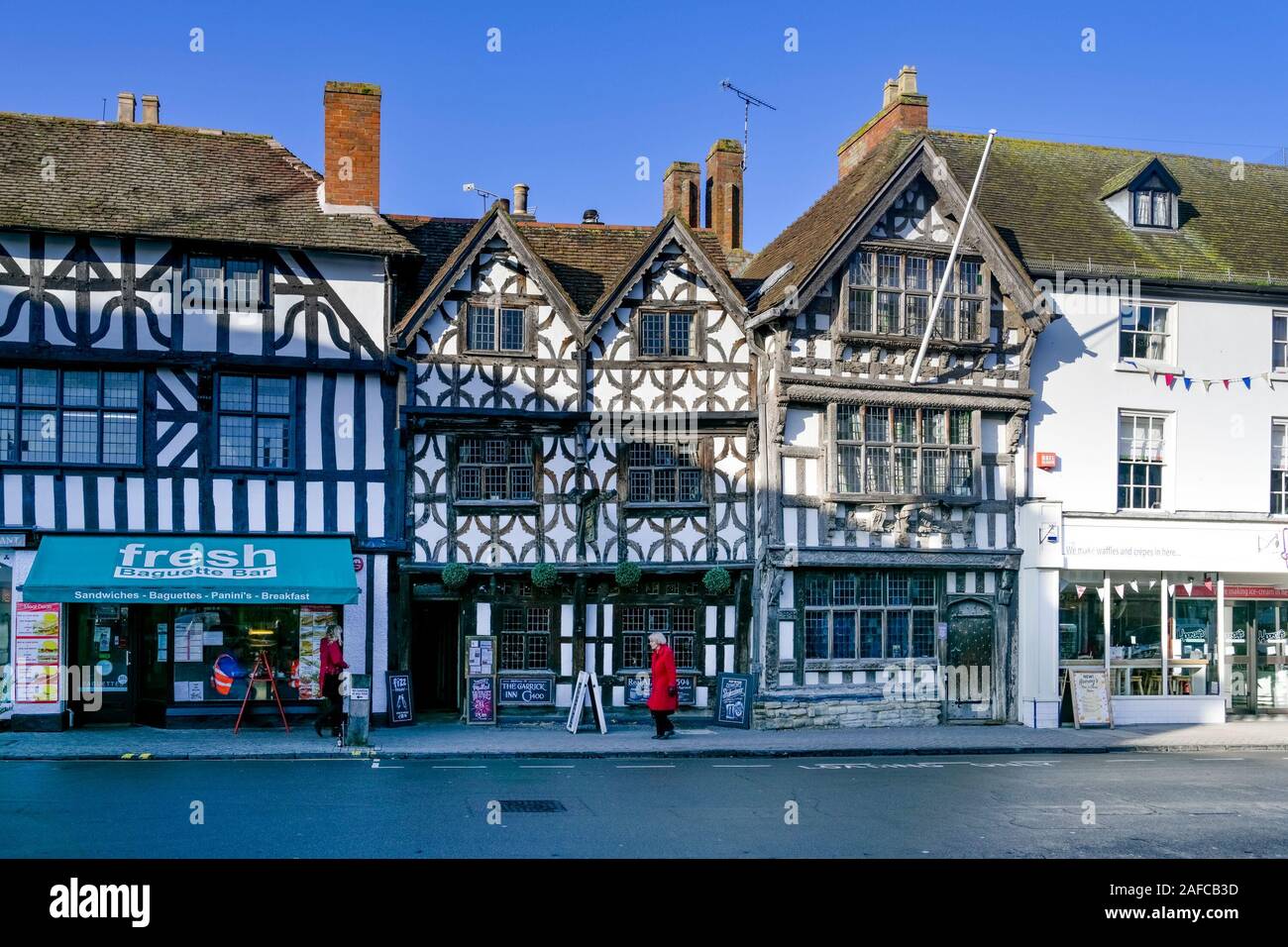 Old Tudor buildings, Stratford upon Avon, Warwickshire, England, UK Stock Photo