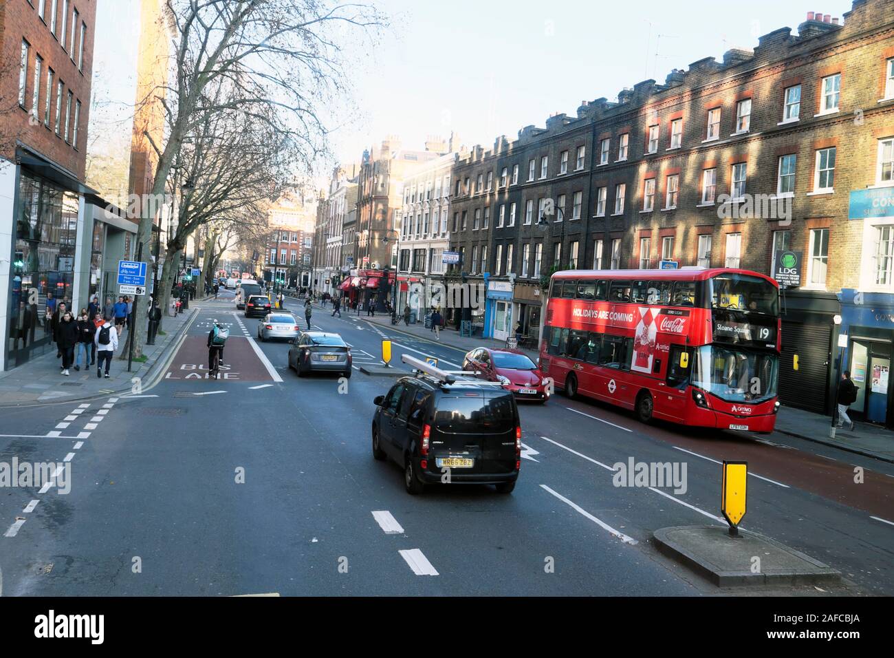 View of traffic and number 19 bus on Grays Inn Road in London London WC1 England UK  KATHY DEWITT Stock Photo