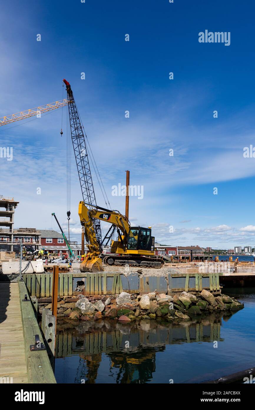 Construction on New Pier in Halifax Stock Photo