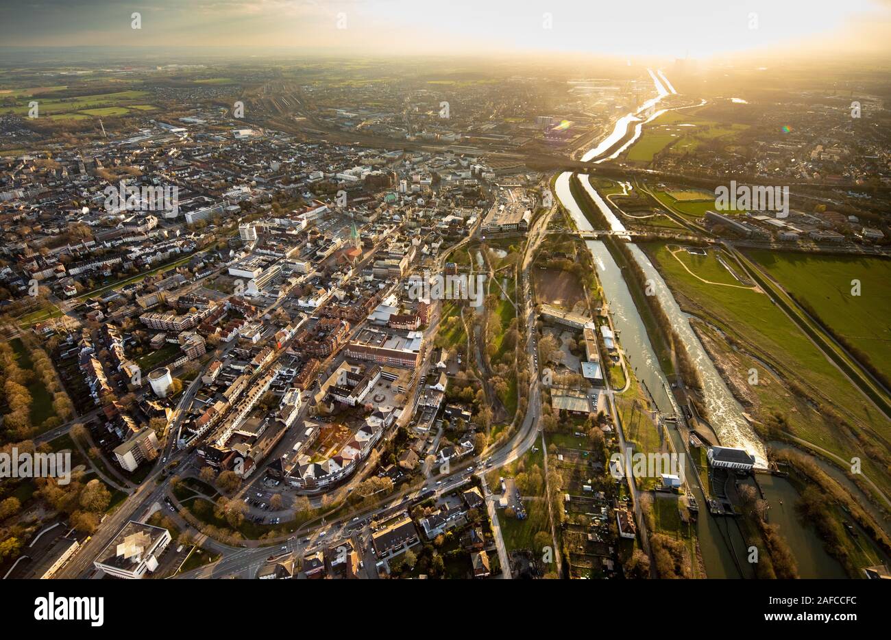 Aerial photograph, view of the city centre of Hamm with conversion of ...