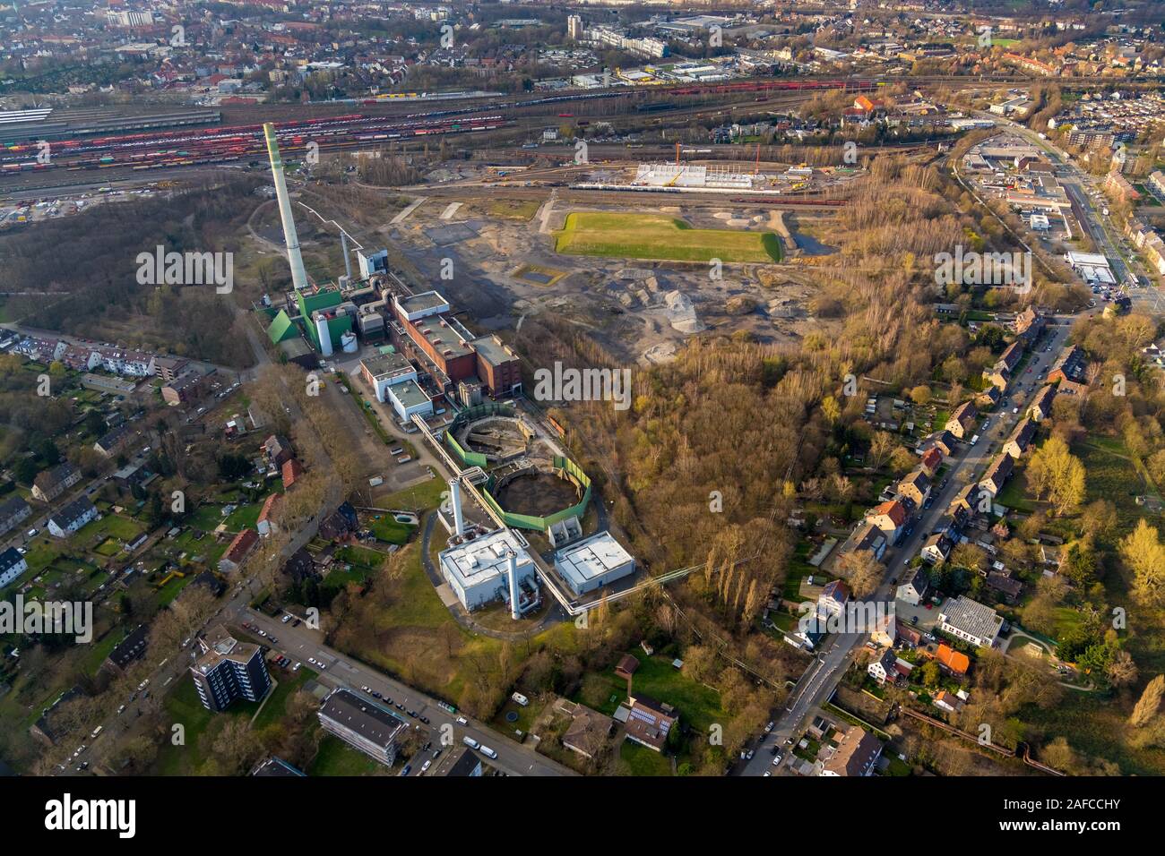 aerial photo, fallow land former Blumenthal colliery, areas of the former General Blumenthal mine 11, RAG Montan Immobilien GmbH, Uniper Kraftwerke Gm Stock Photo