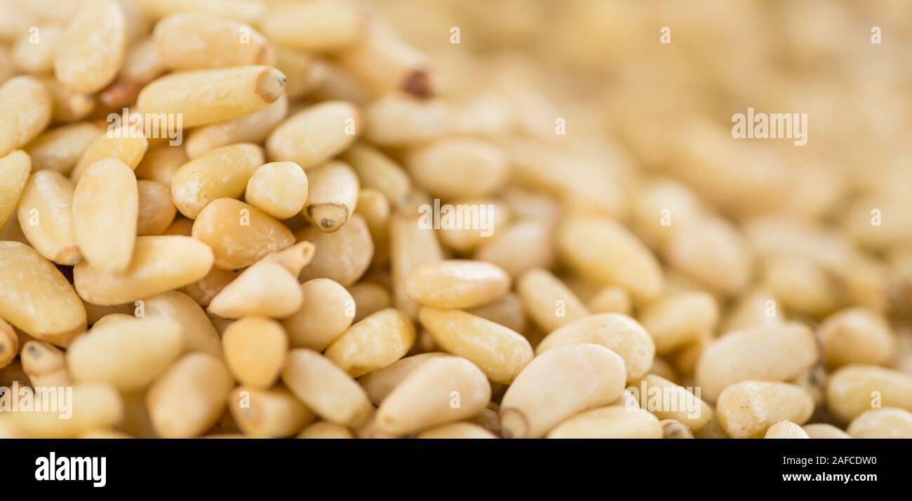 Pine Nuts close-up shot for use as background image or as texture Stock Photo