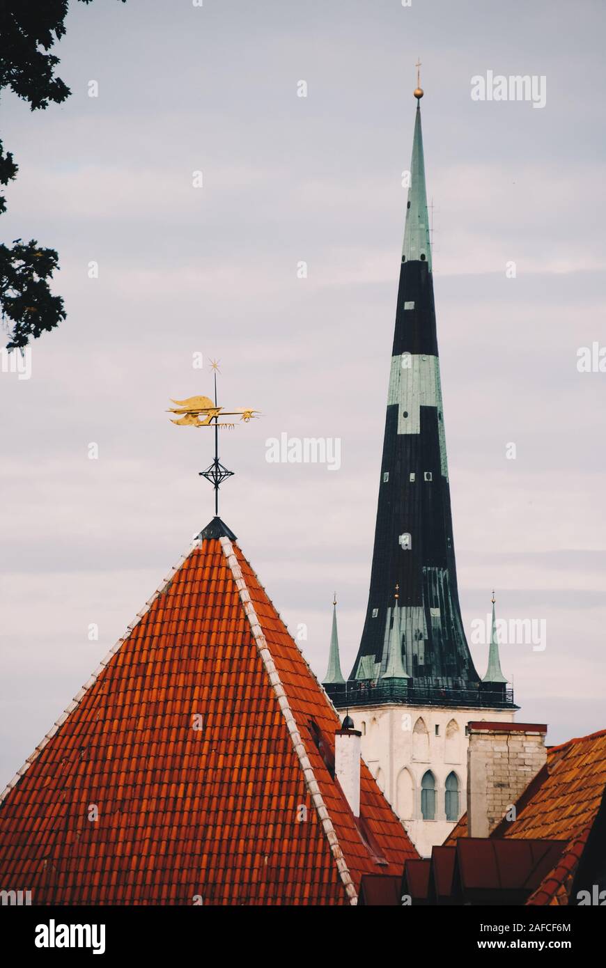 St. Olav's Church tall tower in Tallin Stock Photo - Alamy