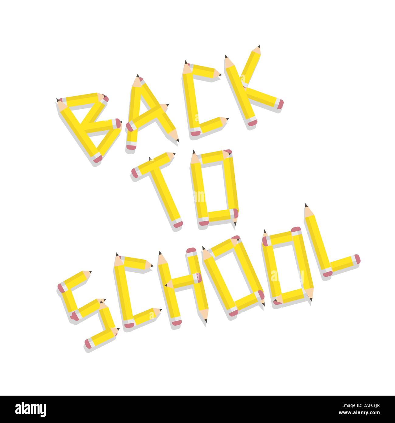 Back to school design elements, pencil typography. Stock Vector