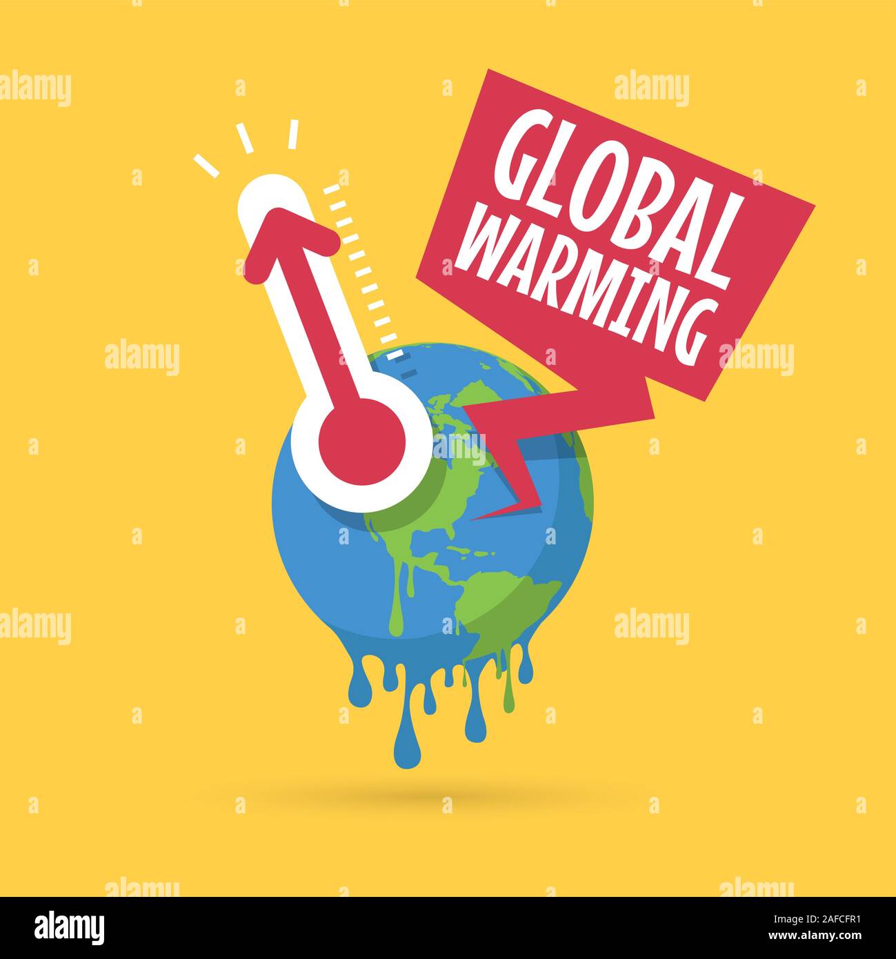 Planet earth with thermometer, Global warming concept Stock Vector ...