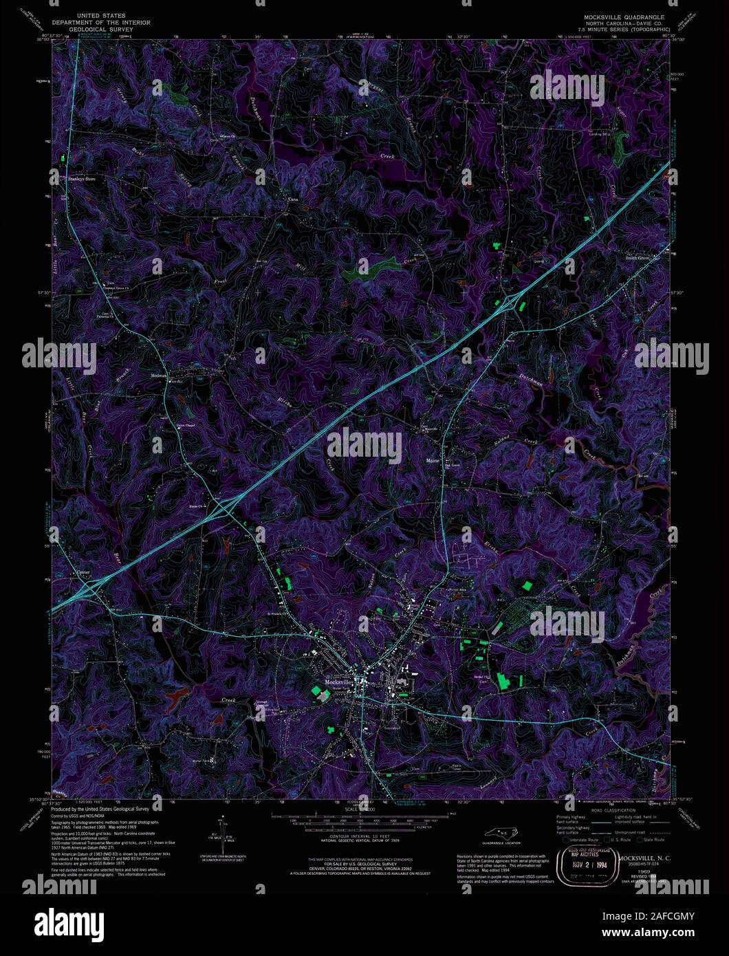 Map of mocksville hires stock photography and images Alamy