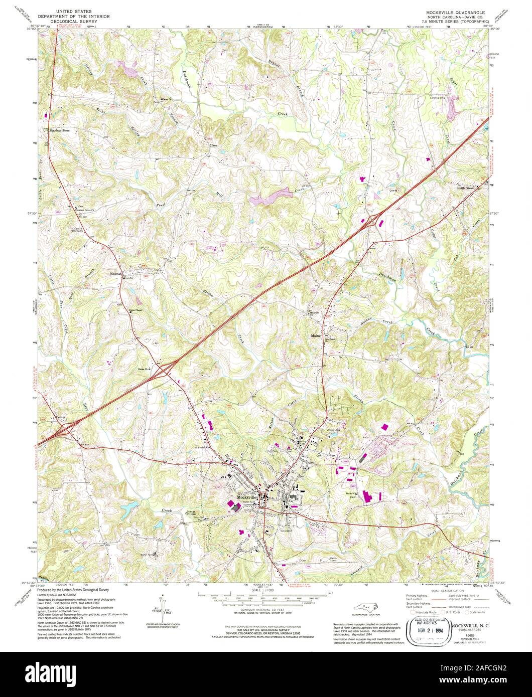 Mocksville map hires stock photography and images Alamy