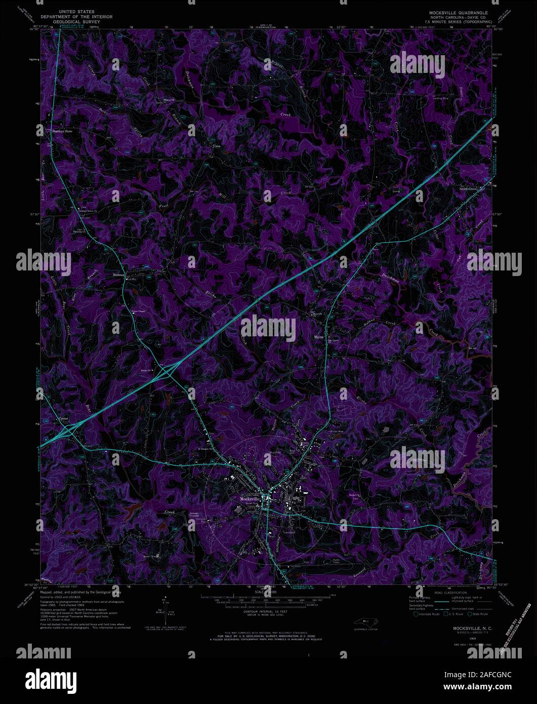 Map of mocksville hires stock photography and images Alamy