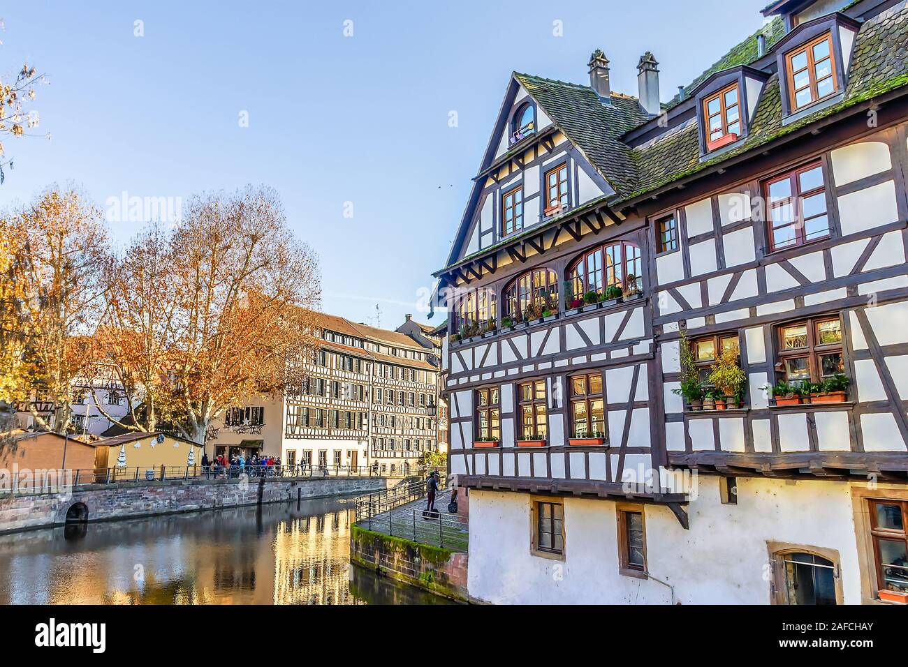Traditional half-timbered houses in La Petite France, Strasbourg, Alsace, France Stock Photo