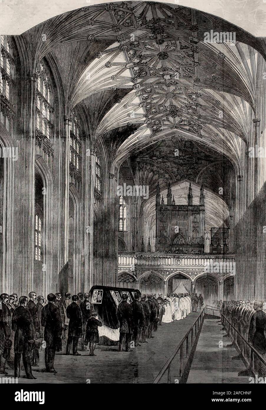 The Funeral of his late Royal Highness, Albert, the Prince Consort - The Funeral Procession in the Nave of St. George's Chapel, December 1861 Stock Photo