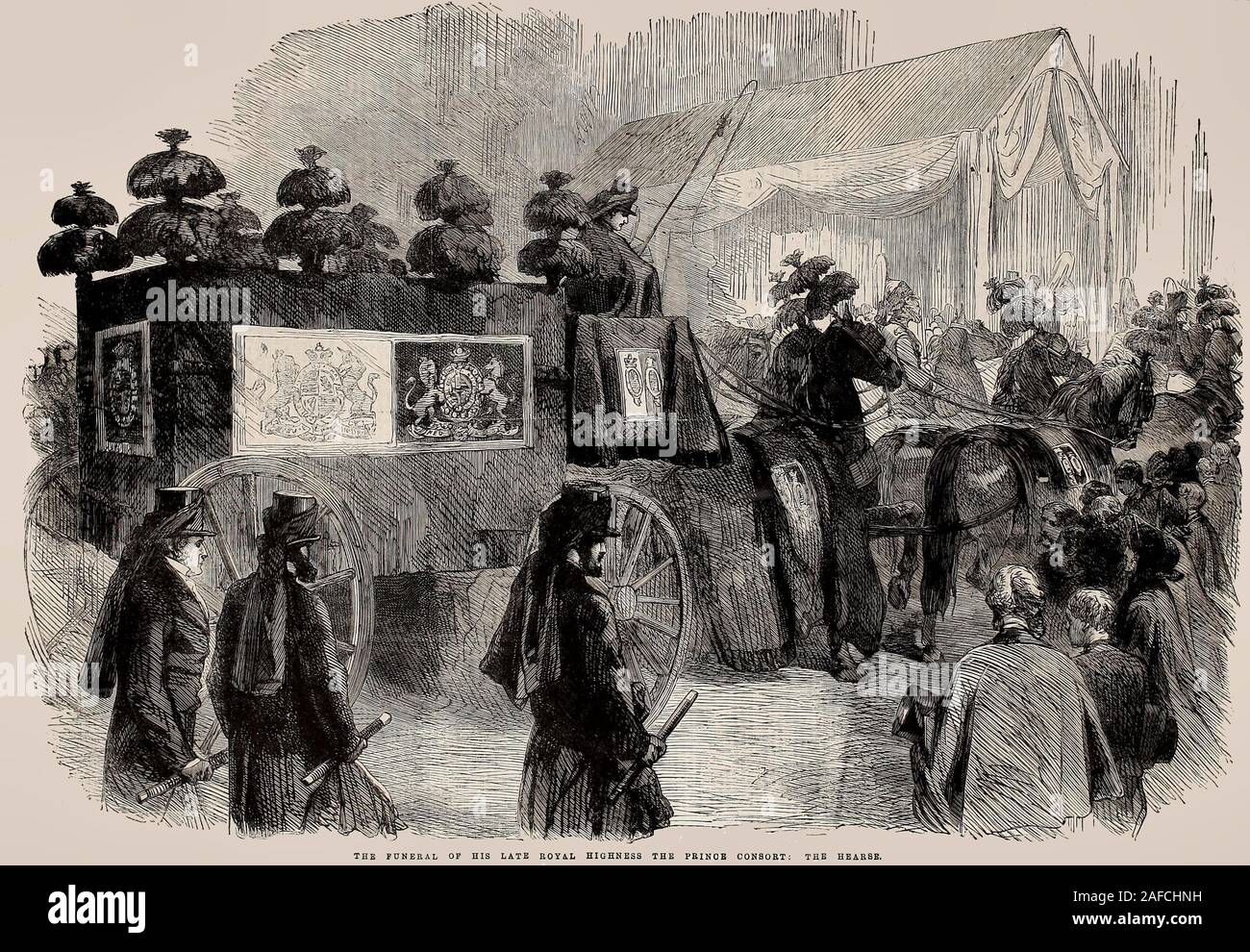 The Funeral of his late Royal Highness the Prince Consort, Albert - The Hearse, 1861 Stock Photo