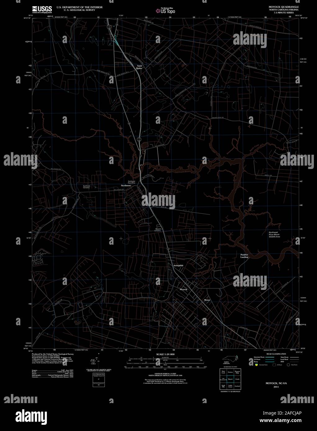 USGS TOPO Map North Carolina NC Moyock 20110628 TM Inverted Restoration