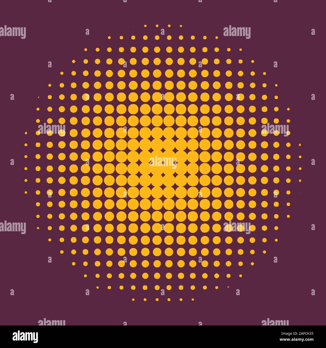 yellow circle halftone vector illustration Stock Vector