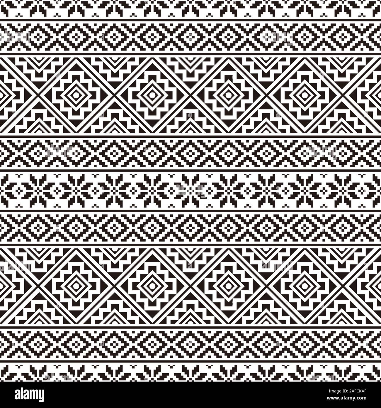 Ikat Ethnic Aztec Pattern Design. Illustration of Seamless Ethnic ...