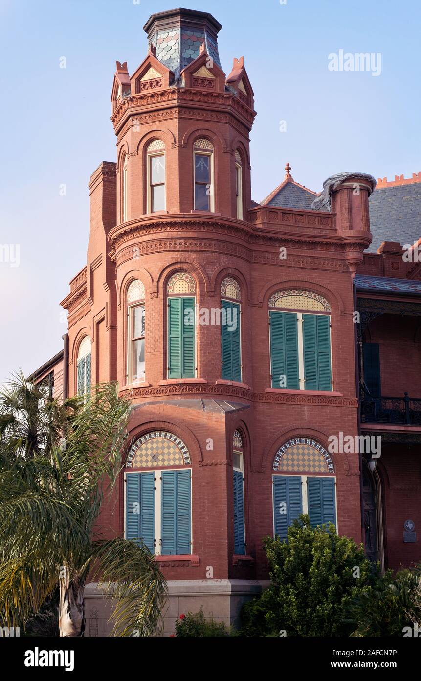 Vertical Turn of the century Queen Anne style architecture houses on Galveston Island, Texas
