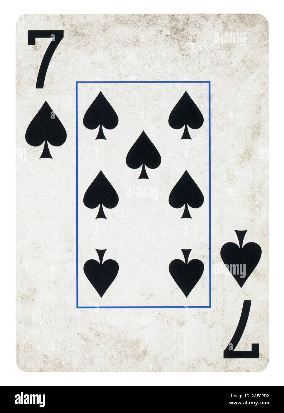 Seven of Spades Vintage playing card isolated on white (clipping path included Stock Photo Alamy