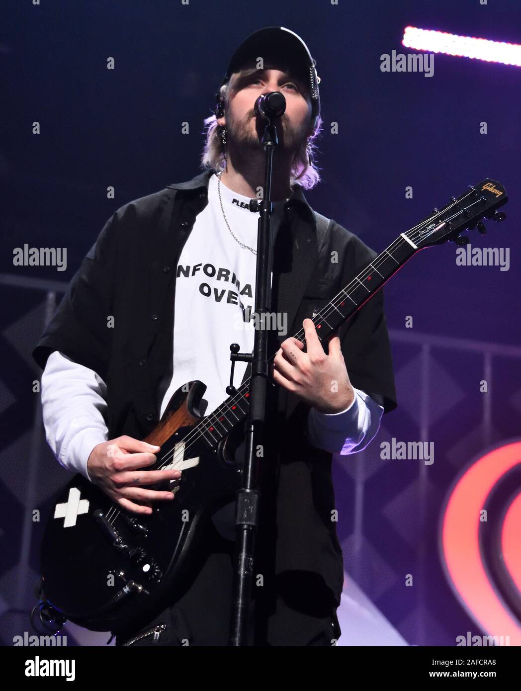 PHILADELPHIA, PA, USA - DECEMBER 11, 2019: 5 Seconds of Summer at Q102's iHeartRadio Jingle Ball at Wells Fargo Center. Stock Photo