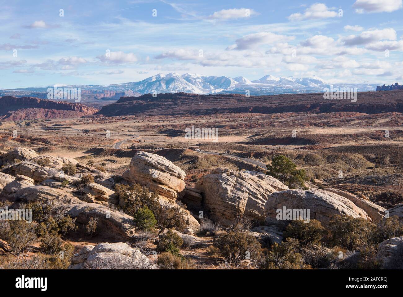 Salt Valley Overlook at Arches National Park, Moab, Utah, USA Stock