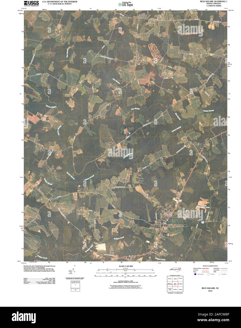 Usgs Topo Map North Carolina Nc Rich Square 20100827 Tm Restoration 