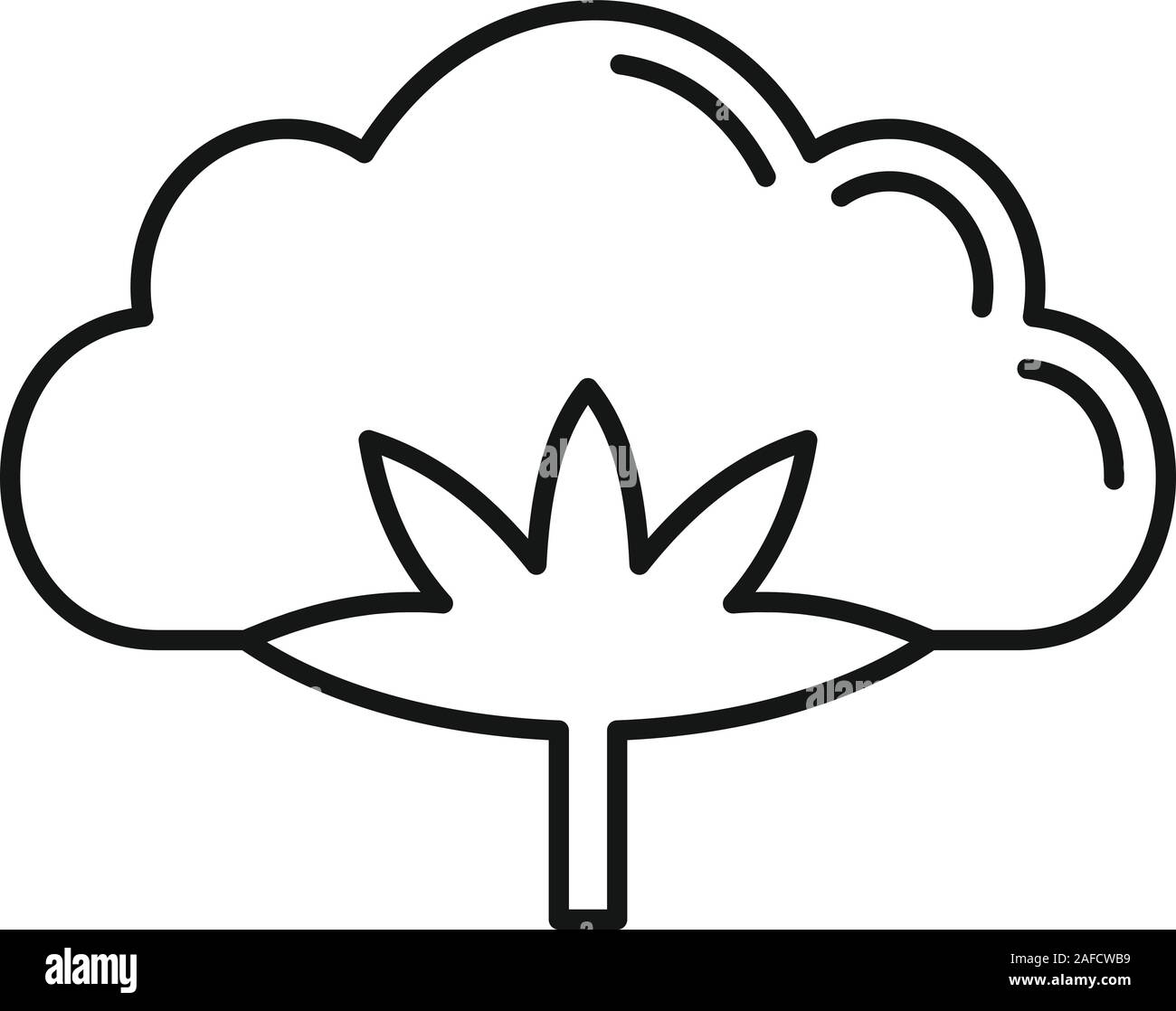 Cotton plant icon. Outline cotton plant vector icon for web design