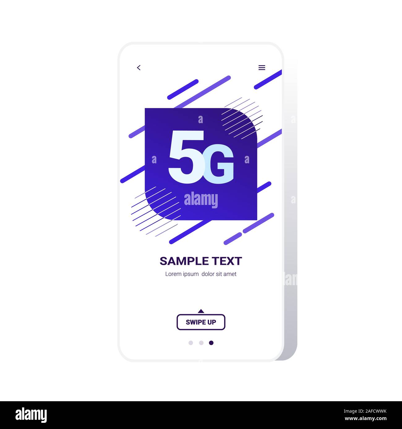 5G online communication network wireless systems connection concept fifth innovative generation of high speed internet smartphone screen online mobile app copy space vector illustration Stock Vector