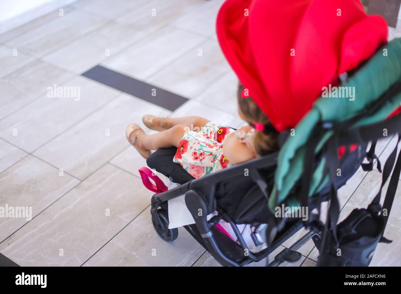 Shallow depth of field (selective focus) image with a little blonde ...