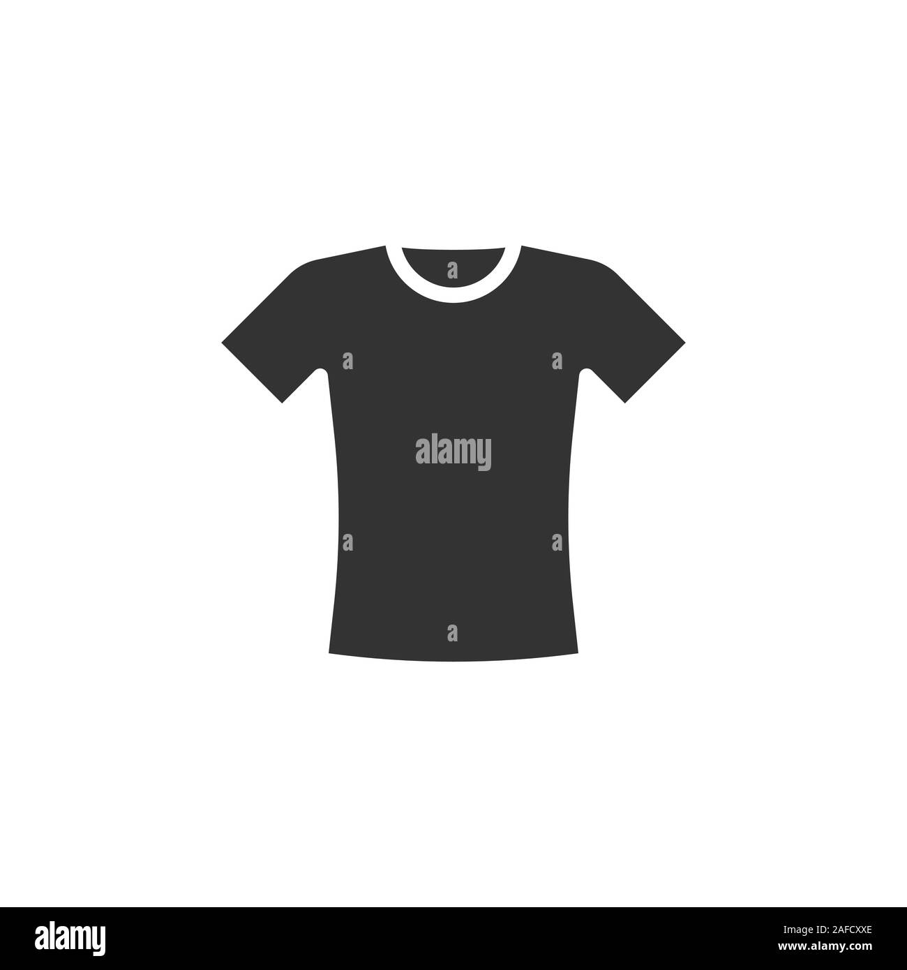 Tshirt icon in flat style. Casual clothes vector illustration on white ...