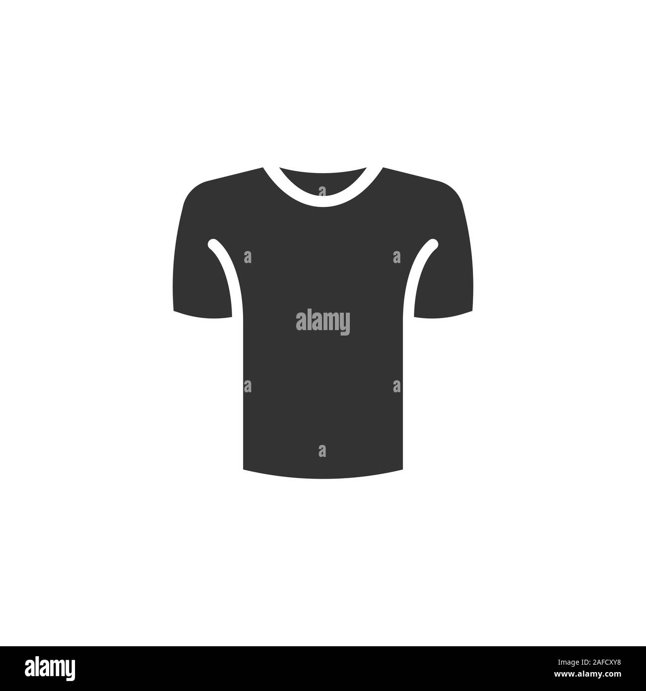 Tshirt icon in flat style. Casual clothes vector illustration on white ...