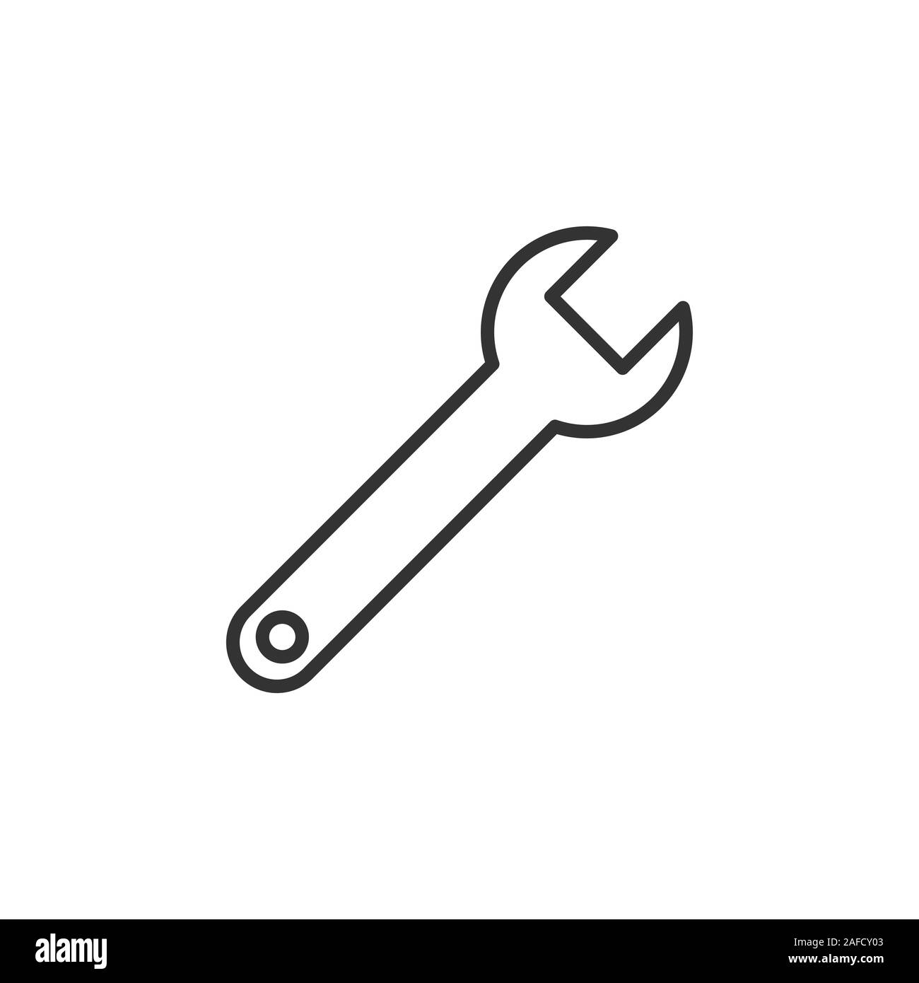 Wrench icon in flat style. Spanner key vector illustration on white