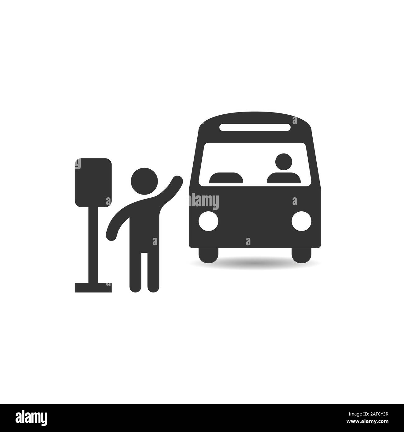 Bus station icon in flat style. Auto stop vector illustration on white