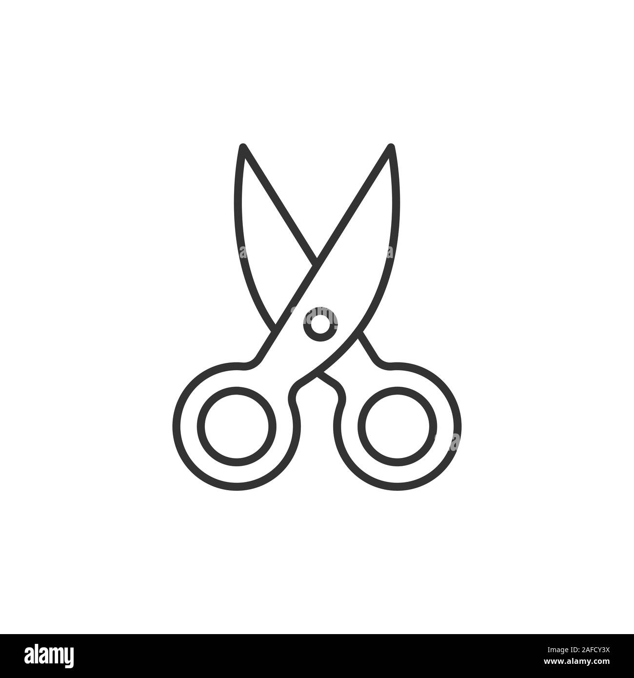 Scissor icon in flat style. Cut equipment vector illustration on white