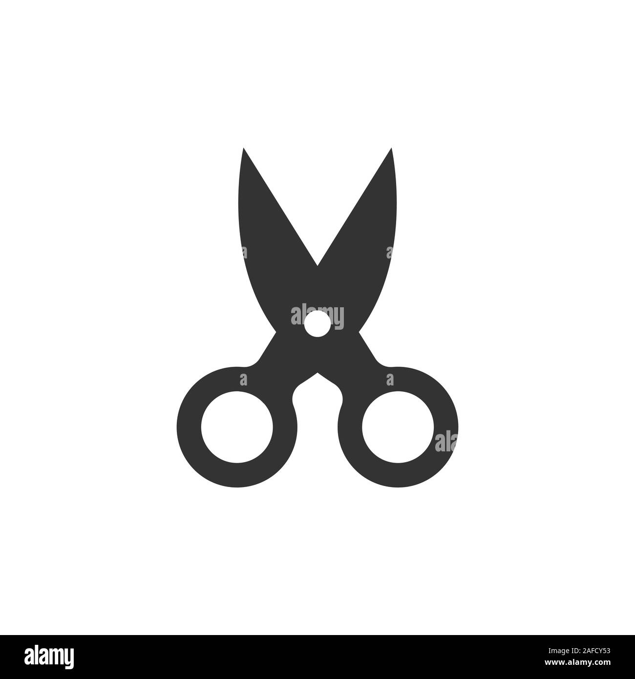 Scissor icon in flat style. Cut equipment vector illustration on white