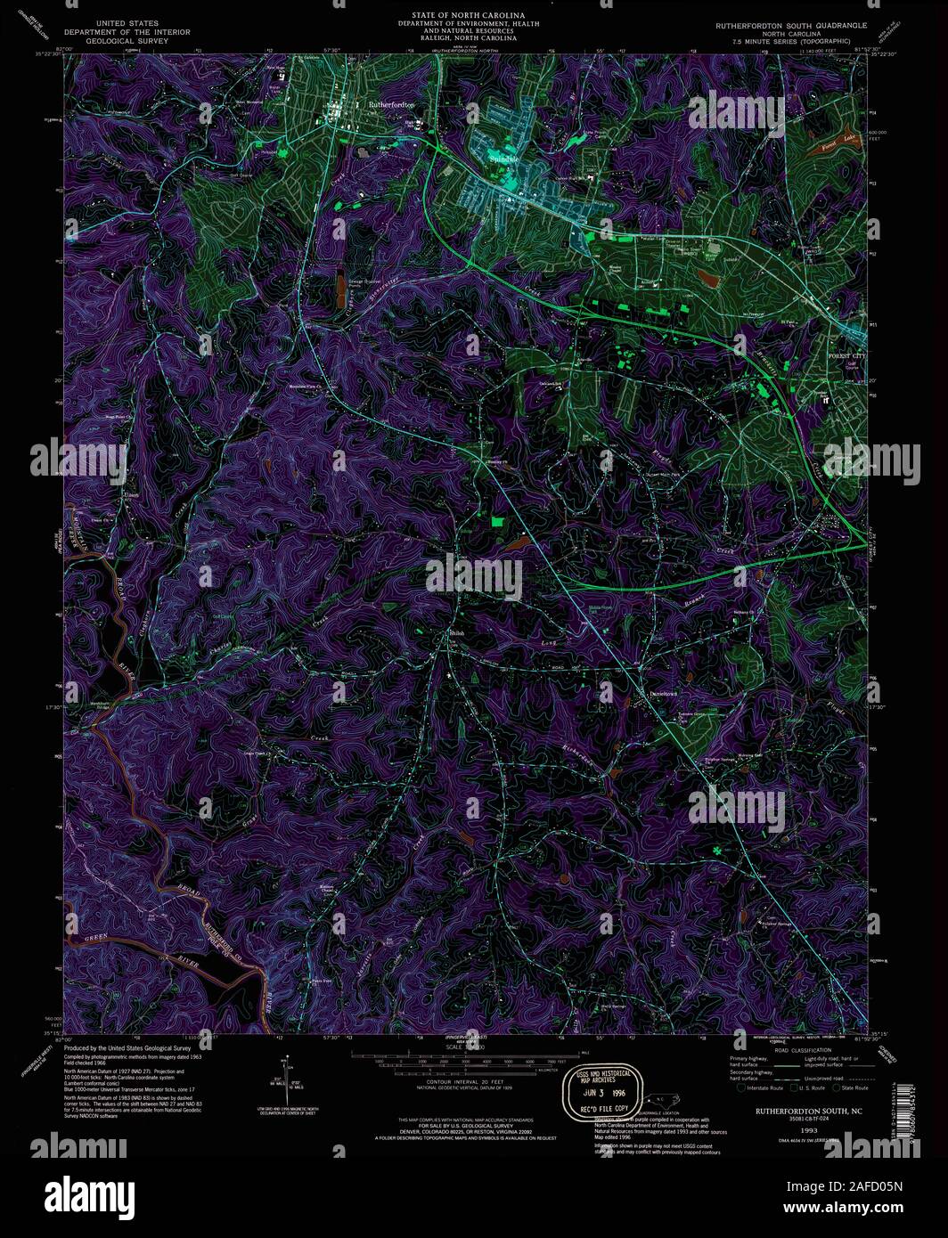 Rutherfordton map hires stock photography and images Alamy