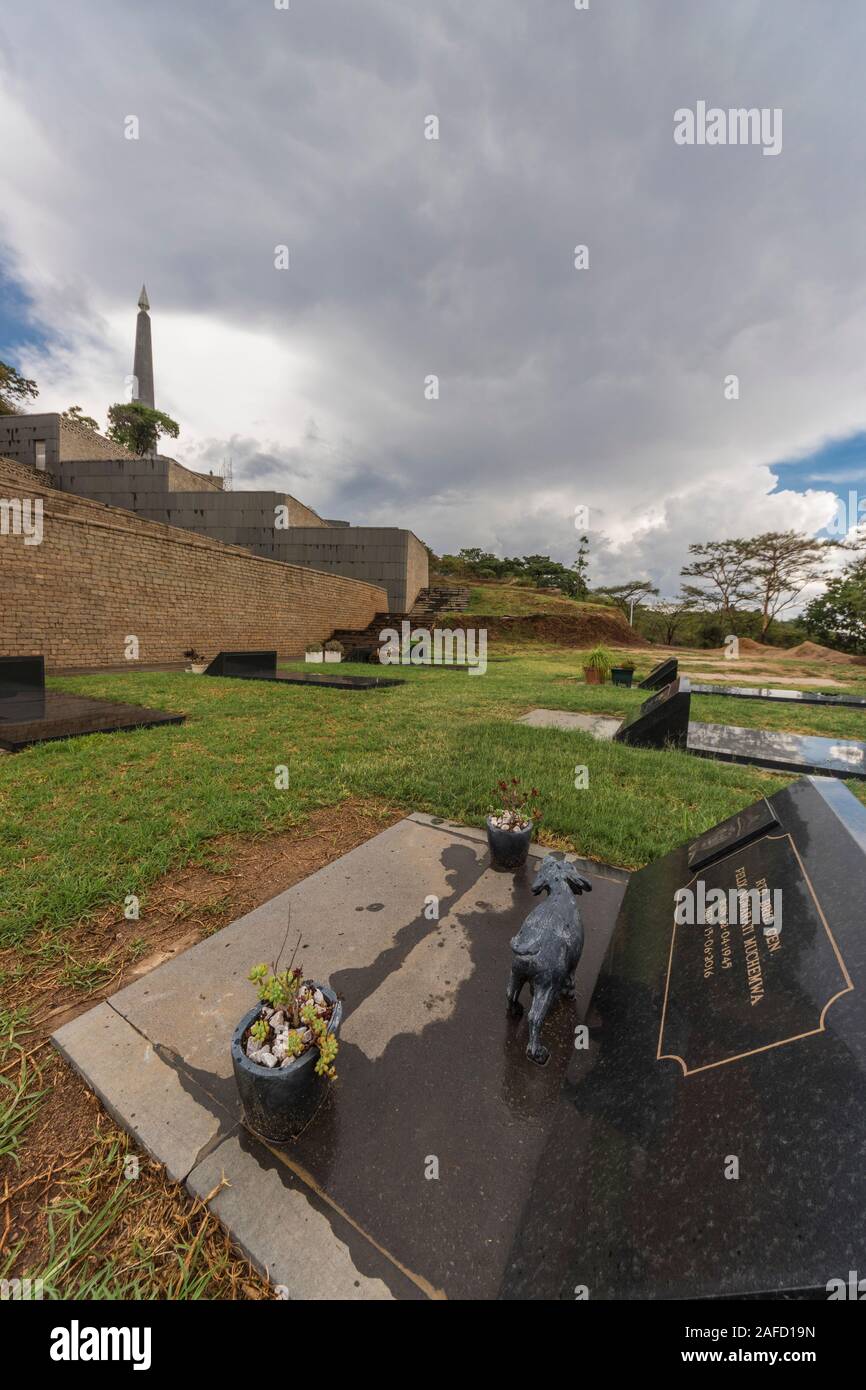 Harare, Zimbabwe. Tombstones of the regime's heroes in Harare's Heroes acre. Stock Photo